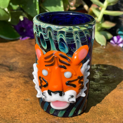 Premium Tiger shot glass - collectible glass art