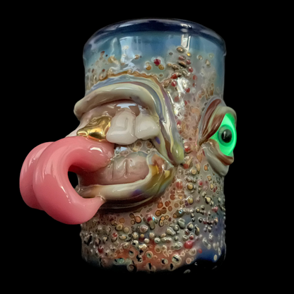Hand-blown Forked tongue shot glass - Leviathan Glass original