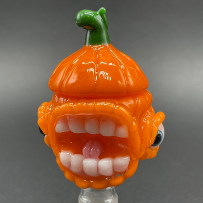 14mm pumpkin slide with cap craftsmanship - artisan glass work