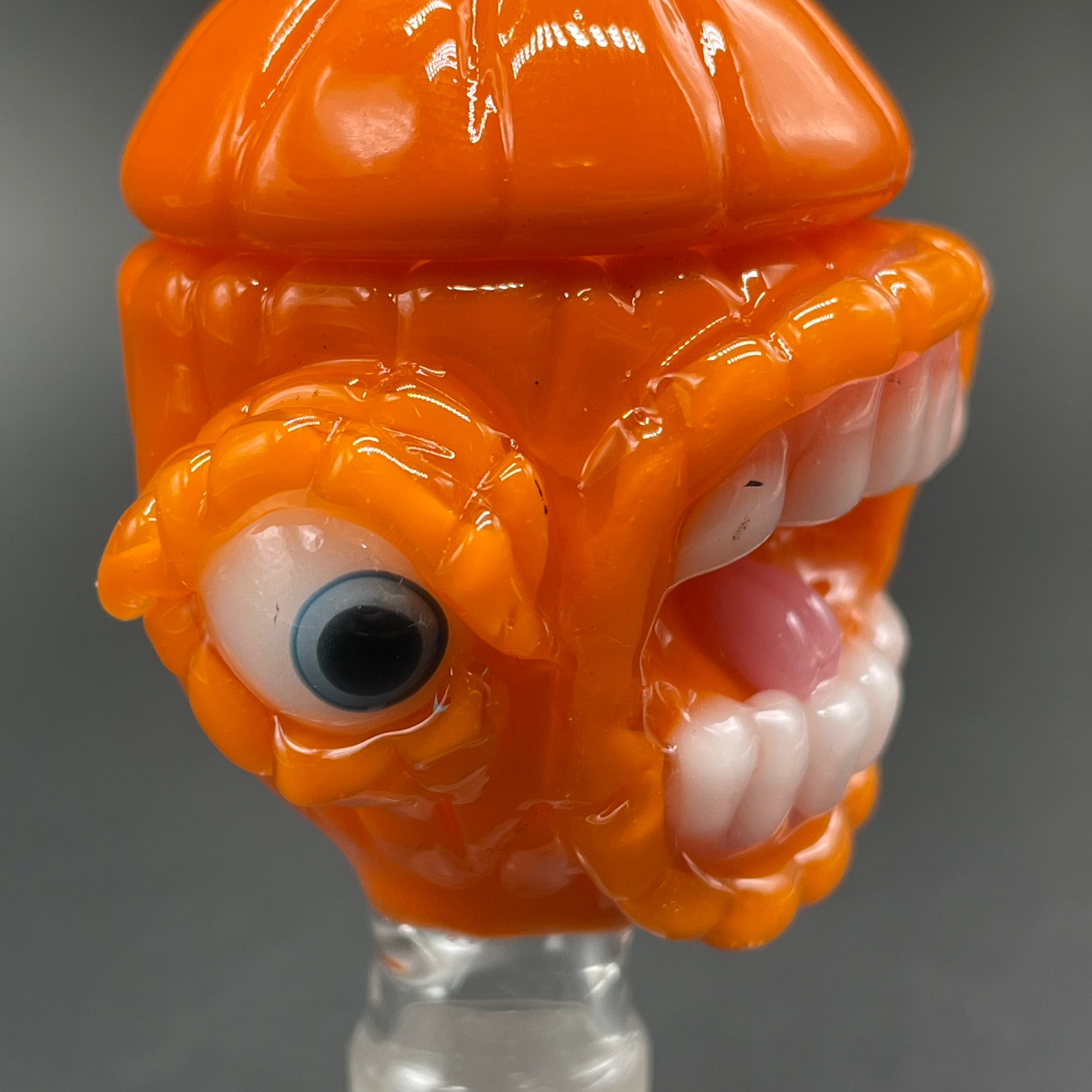 Leviathan Glass 14mm pumpkin slide with cap - hand-blown art