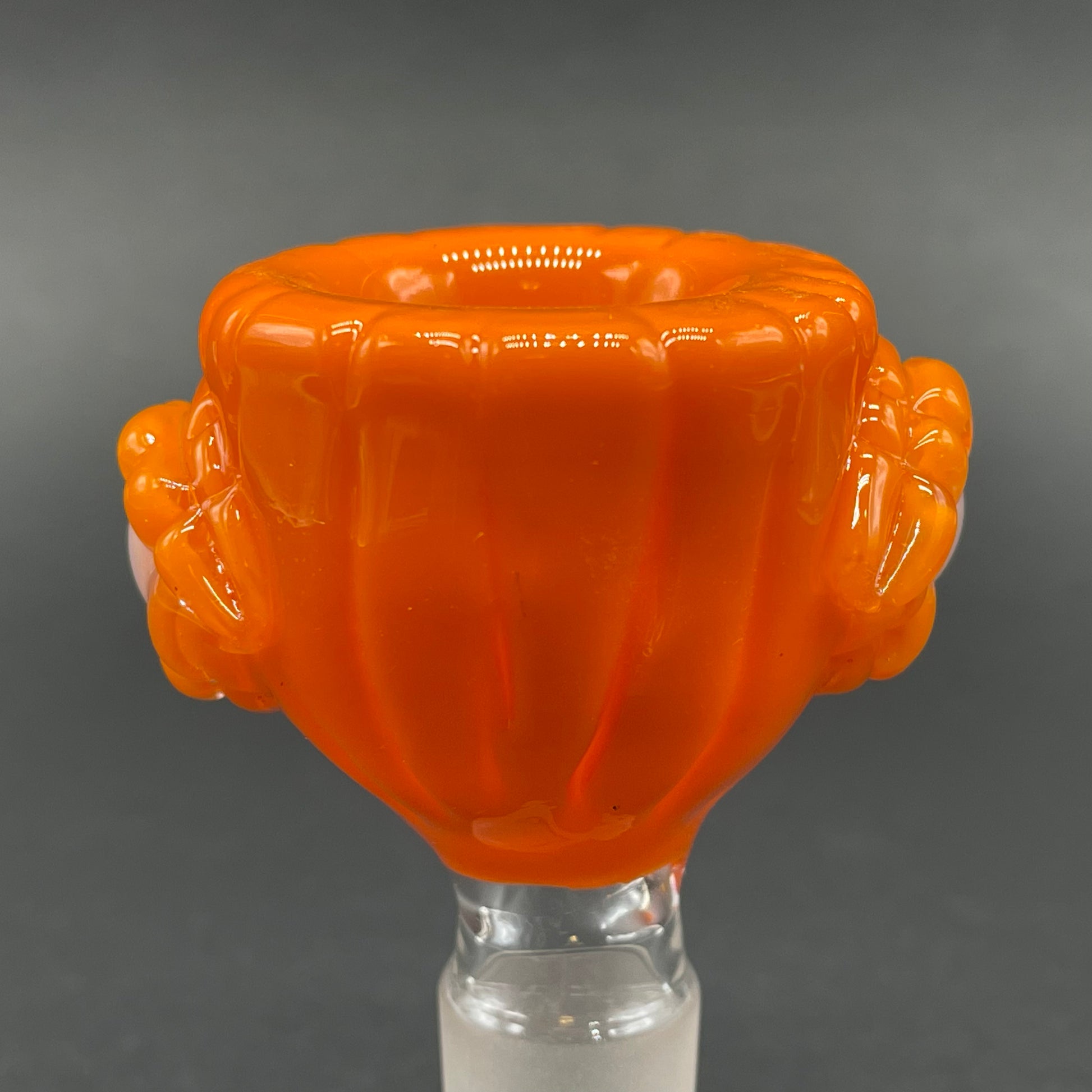 14mm pumpkin slide with cap by Leviathan Glass - artisan detail