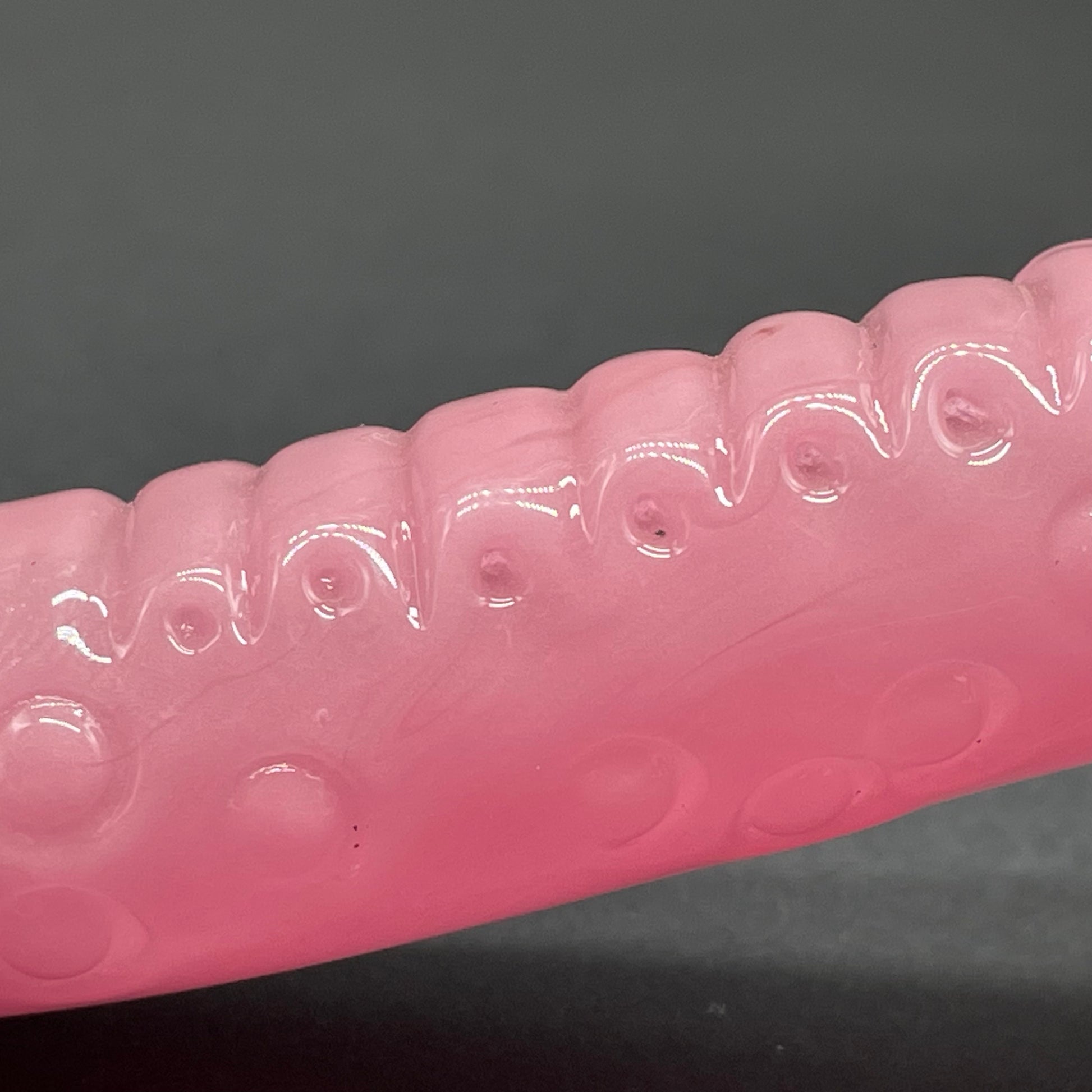 Hand-blown Blush sandblasted Gandalf - Leviathan Glass original