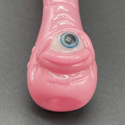 Hand-blown Blush sandblasted Gandalf - Leviathan Glass original