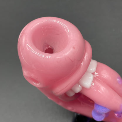 Hand-blown Blush sandblasted Gandalf - Leviathan Glass original