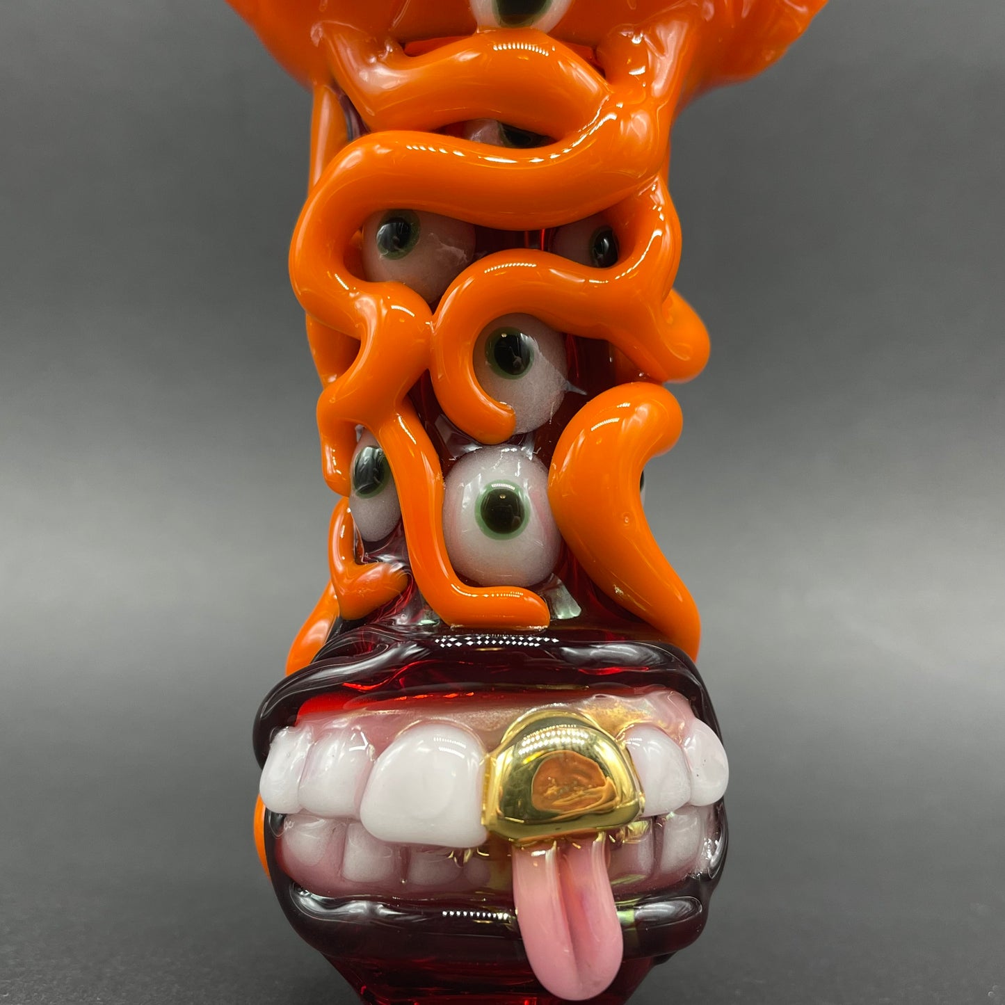 pumpkin tentacle spoon detail view - premium glass art