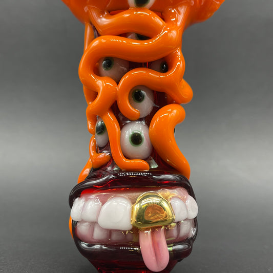 pumpkin tentacle spoon detail view - premium glass art
