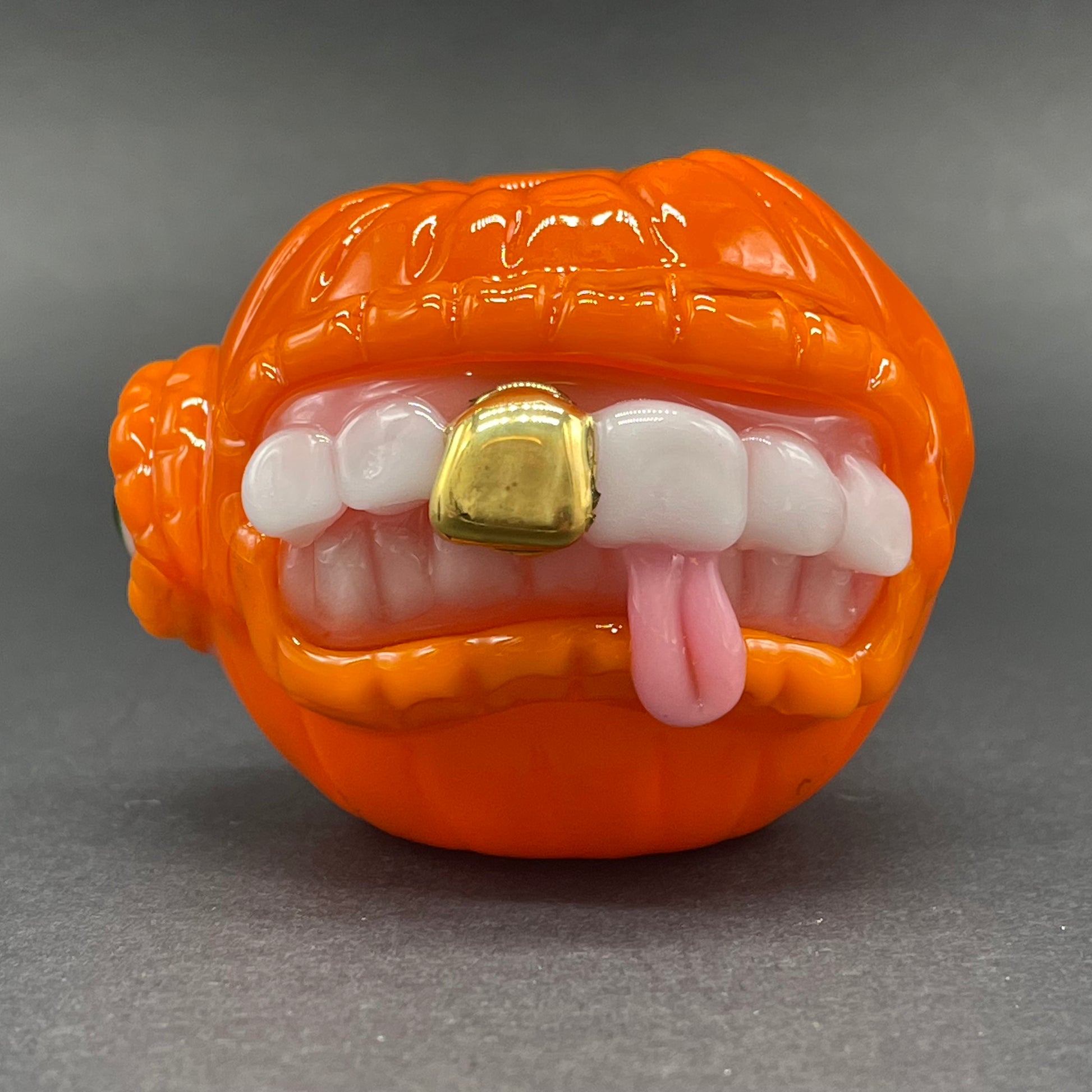 Premium pumpkin tentacle spoon - collectible glass art