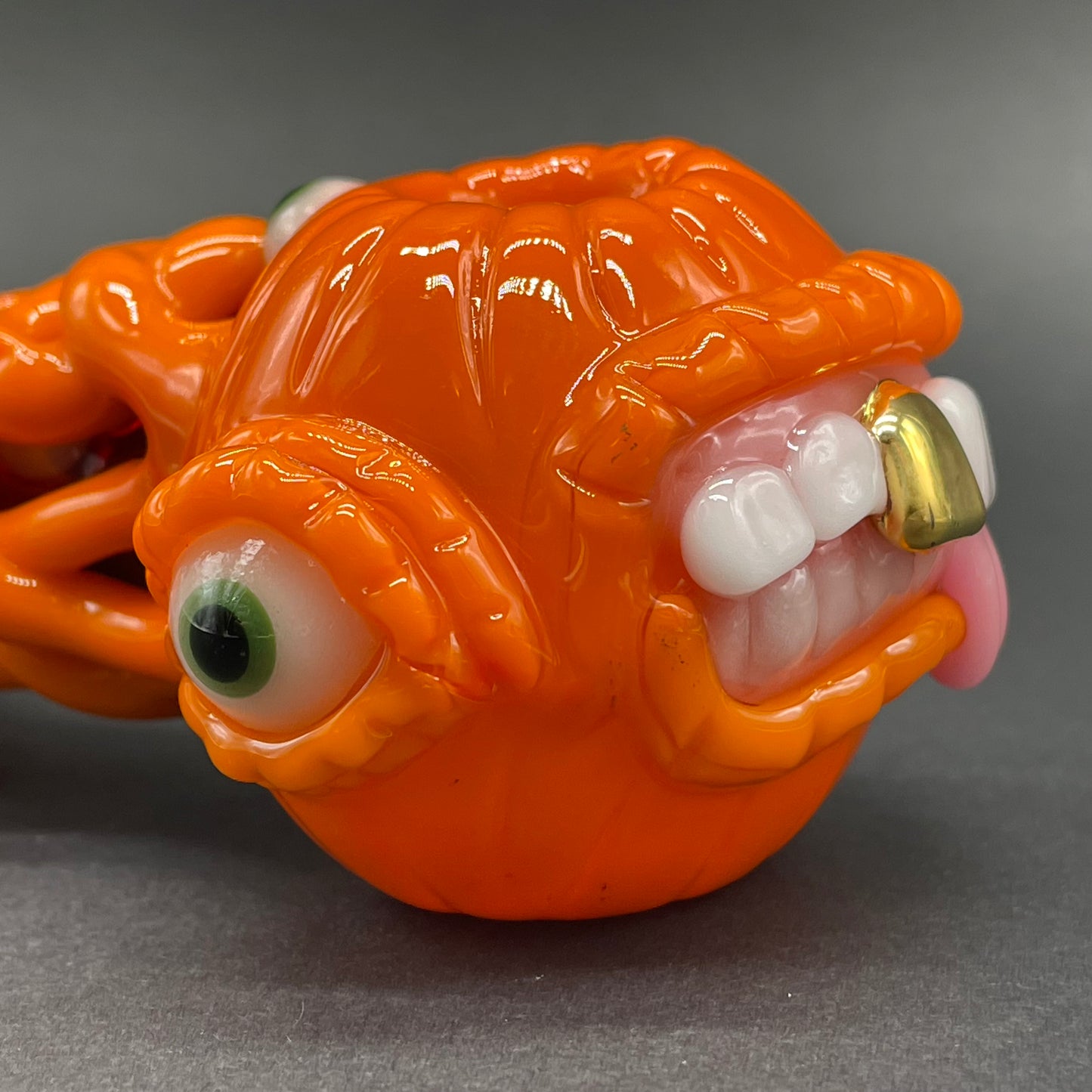 Hand-blown pumpkin tentacle spoon - Leviathan Glass original