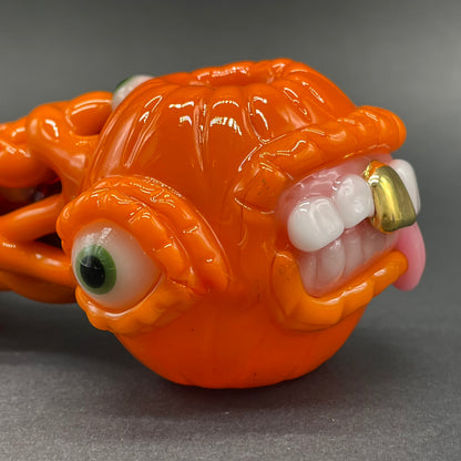 Hand-blown pumpkin tentacle spoon - Leviathan Glass original