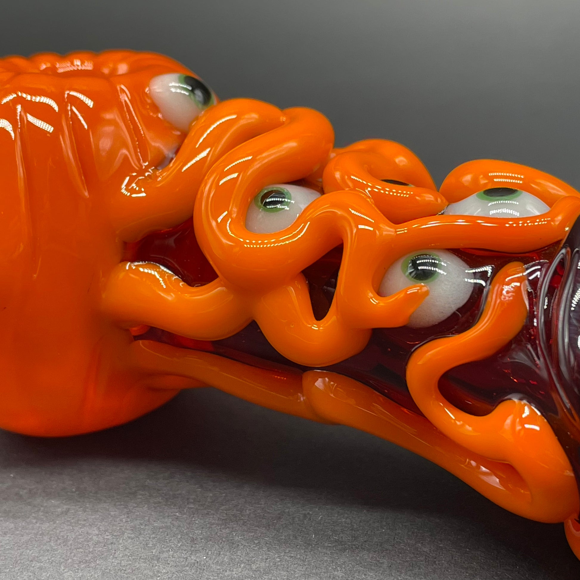 Hand-blown pumpkin tentacle spoon - Leviathan Glass original