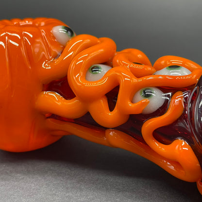 Hand-blown pumpkin tentacle spoon - Leviathan Glass original