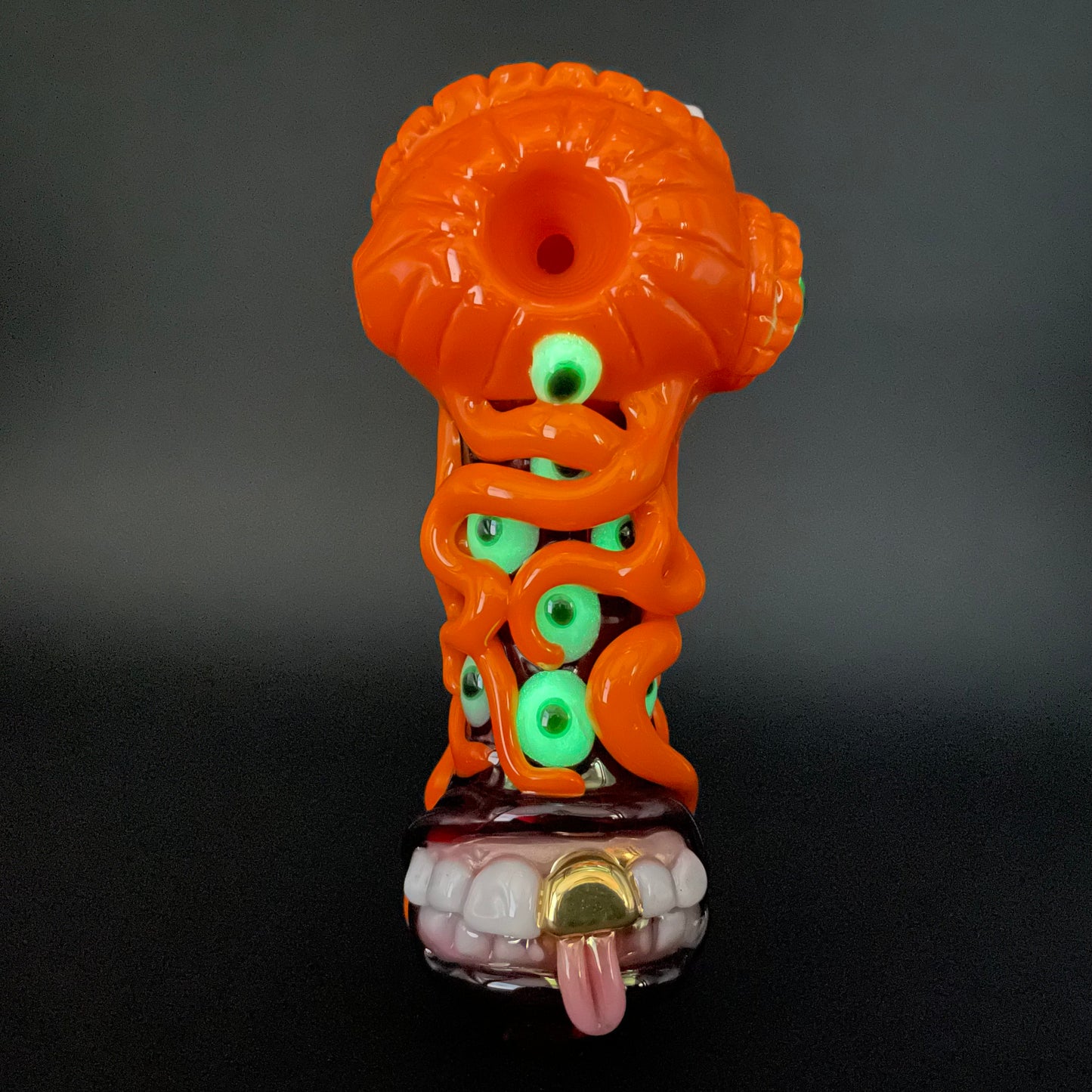 Hand-blown pumpkin tentacle spoon - Leviathan Glass original