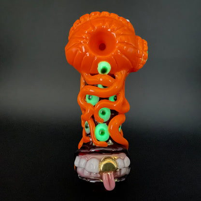 Hand-blown pumpkin tentacle spoon - Leviathan Glass original