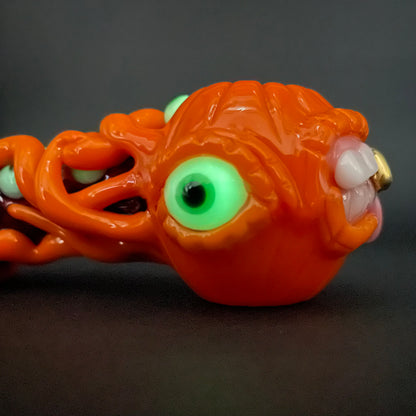 Hand-blown pumpkin tentacle spoon - Leviathan Glass original