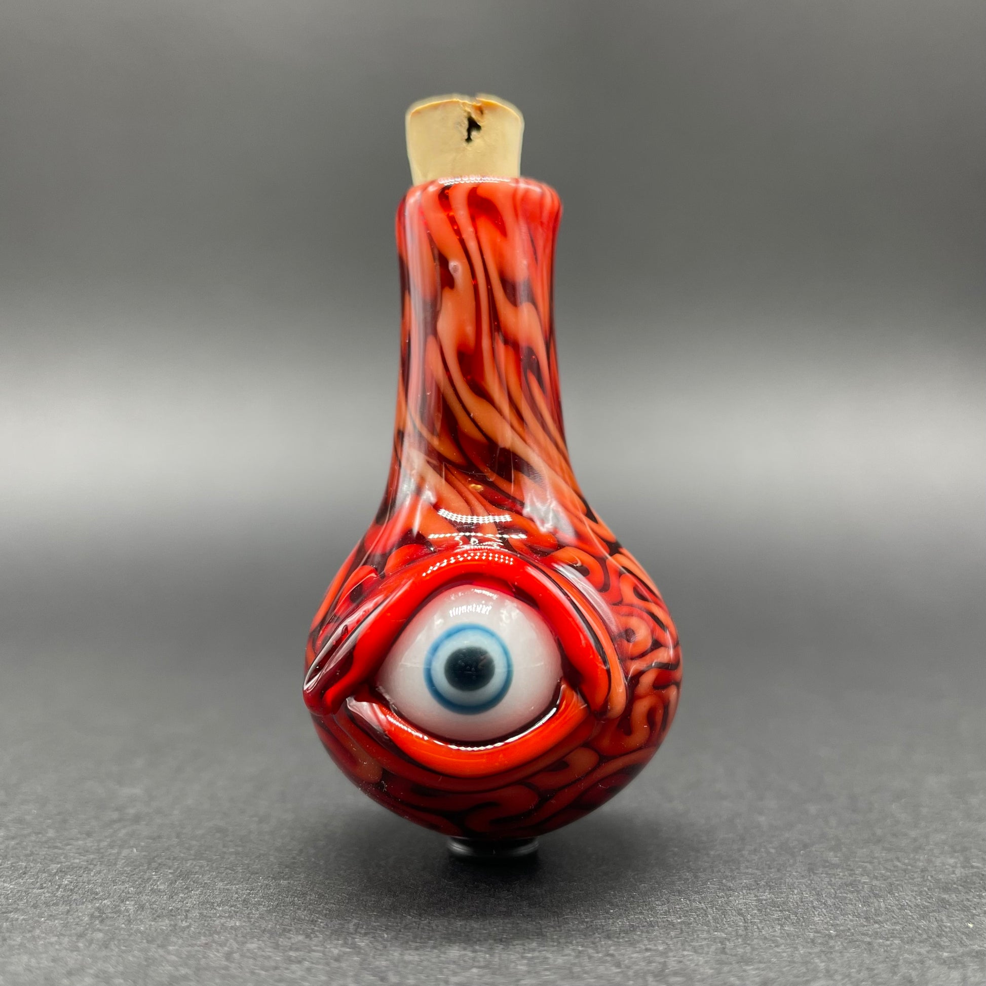 Hand-blown glass Brain potion bottle by Leviathan Glass