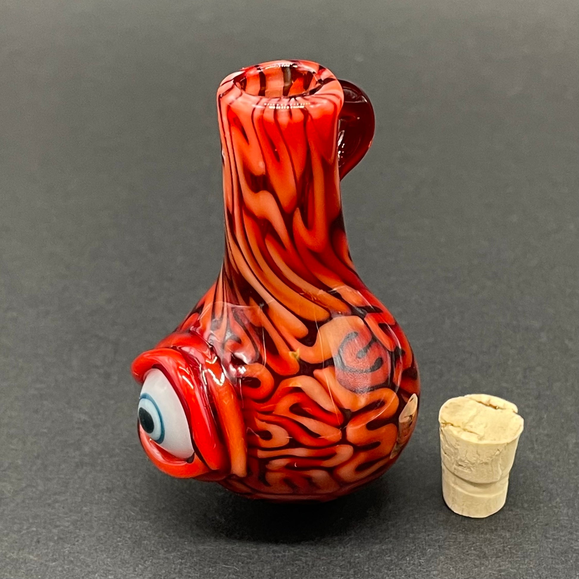 Close-up of Brain potion bottle - handcrafted glass