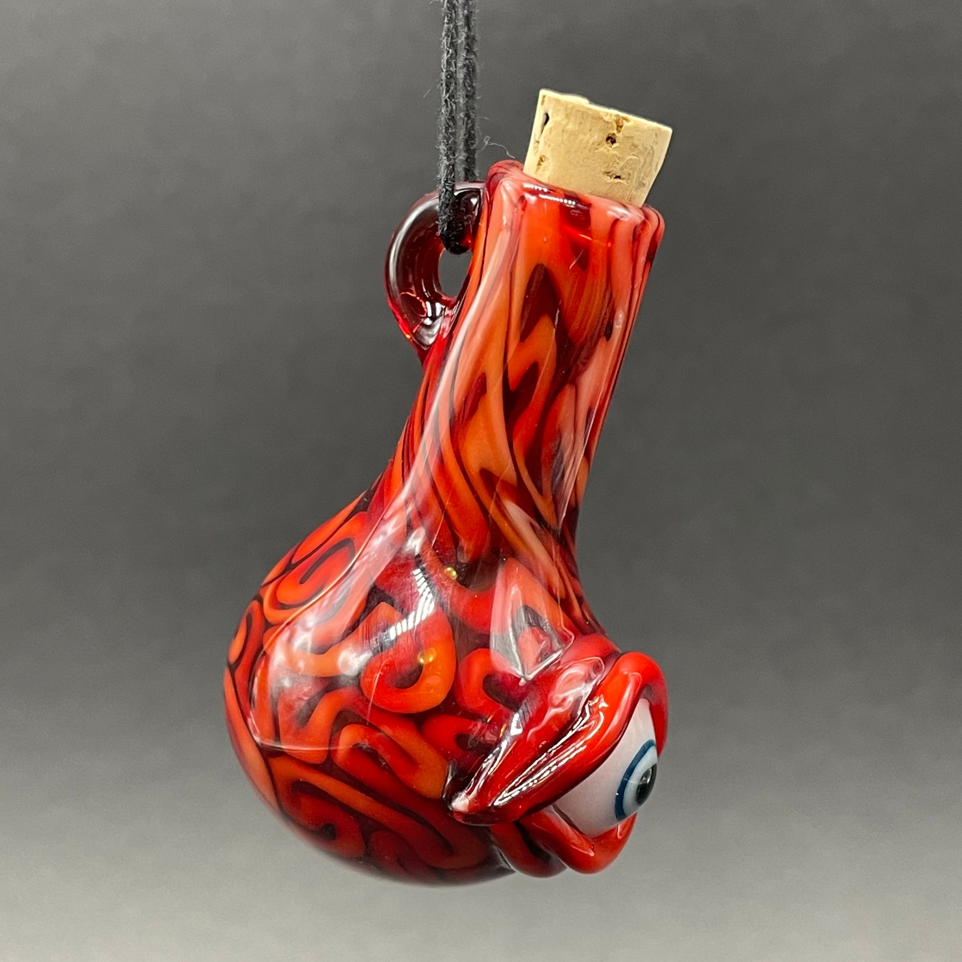 Artisan glass Brain potion bottle - detailed craftsmanship