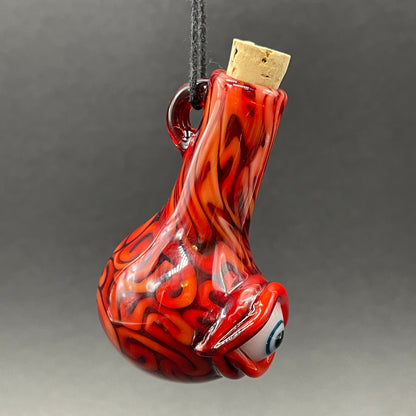 Artisan glass Brain potion bottle - detailed craftsmanship