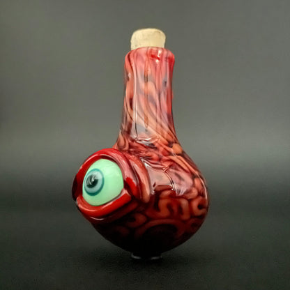 Hand-blown Brain potion bottle - Leviathan Glass original