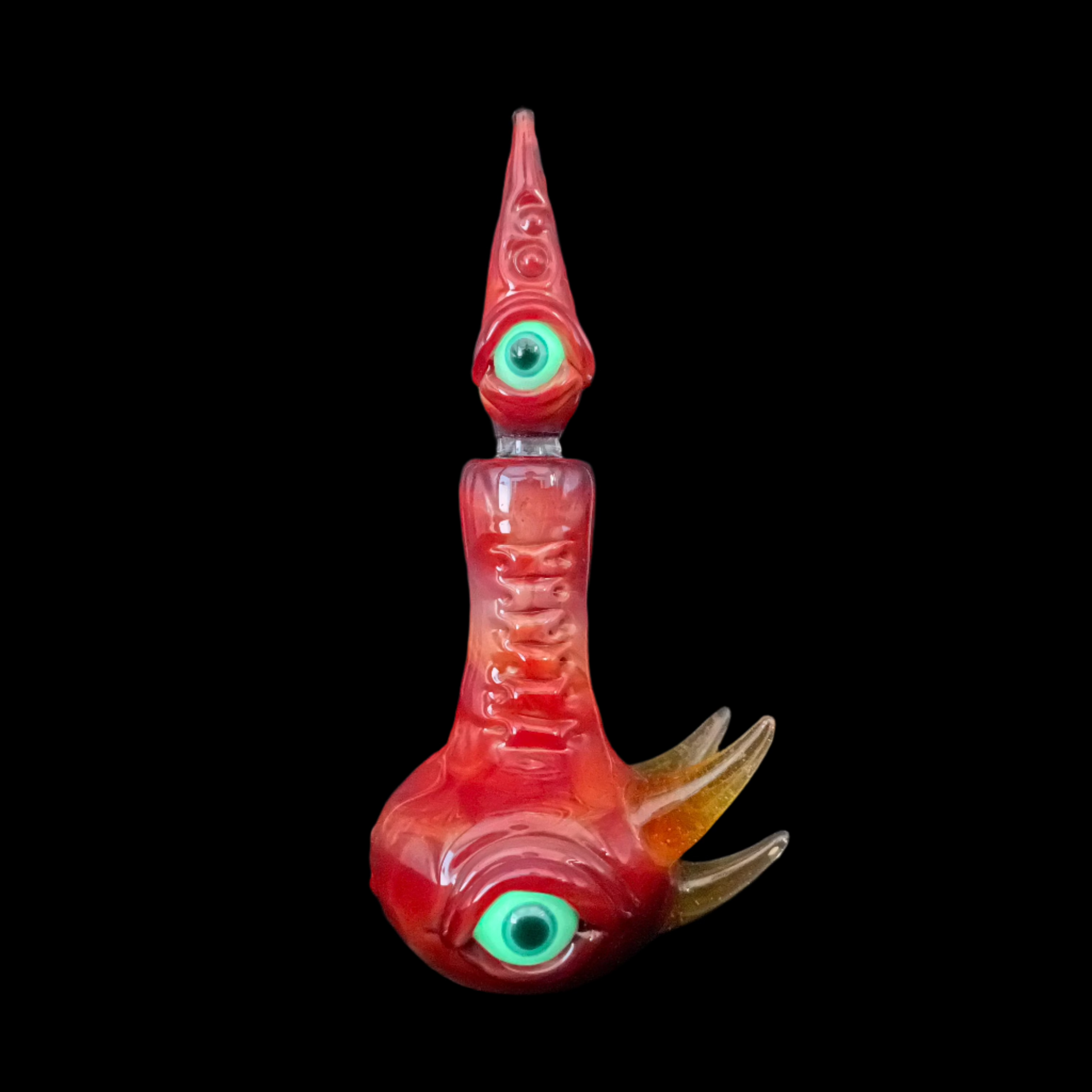 Artisan glass Tequila sunrise pensieve - detailed craftsmanship
