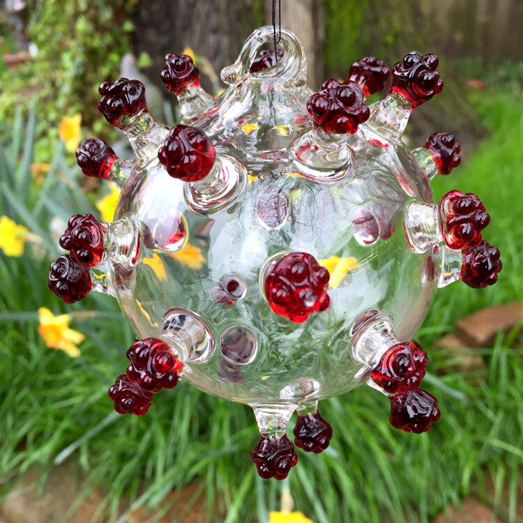 Premium Corona Virus Sculpture - collectible glass art