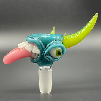 Leviathan Glass 14mm citrine UV reactive slide - hand-blown art