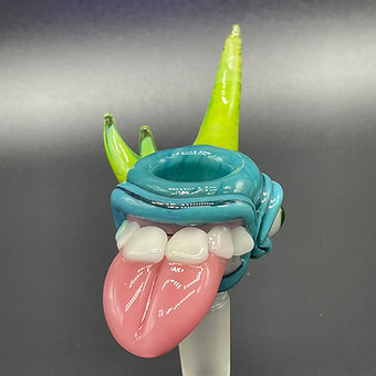 14mm citrine UV reactive slide by Leviathan Glass - artisan detail