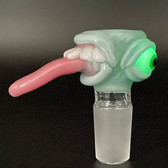 18mm Sea Mist Tongue Slide by Leviathan Glass - artisan detail