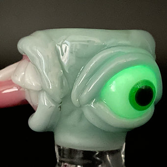 Hand-blown 18mm Sea Mist Tongue Slide - Leviathan Glass original