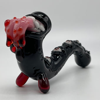 Artisan glass Black Dragon Sherlock - detailed craftsmanship