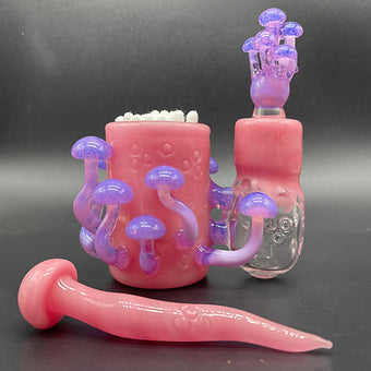 Blush Cleaning Station detail view - premium glass art