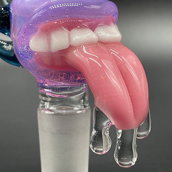 Leviathan Glass 18mm Pink Slime Drooling Tongue Slide - hand-blown art