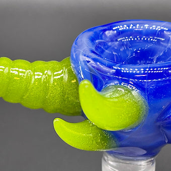 Artisan glass 14mm Sonic And Lime Drop Slide - detailed craftsmanship