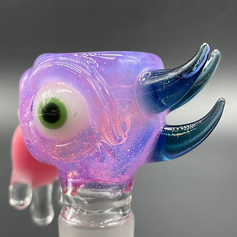 Artisan glass 18mm Pink Slime Drooling Tongue Slide - detailed craftsmanship