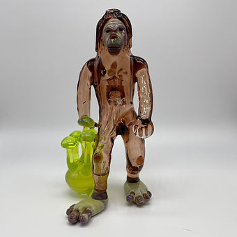 Close-up of Sasquatch - handcrafted glass