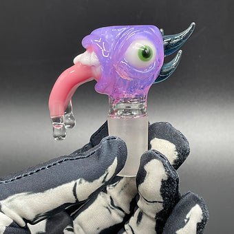 Premium 18mm Pink Slime Drooling Tongue Slide - collectible glass art