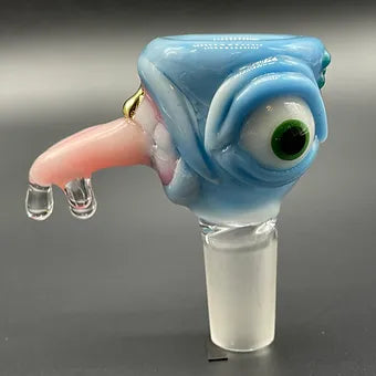 Close-up of drooling tongue, Siberia, 14mm, 4 hole slide - handcrafted glass