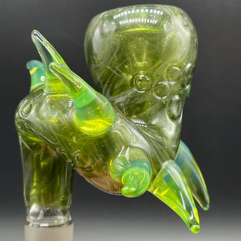 Close-up of 14mm Loopty Loop Jackpot Slide - handcrafted glass