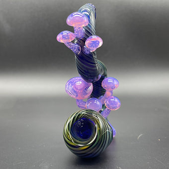 Close-up of Pink Slime Mushroom Sherlock sher-1 - handcrafted glass
