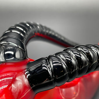 Premium large red taurus steamroller - collectible glass art