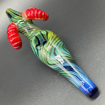 Rams Horn Steamroller by Leviathan Glass - artisan detail