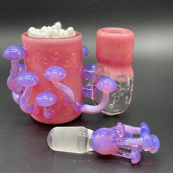 Artisan glass Blush Cleaning Station - detailed craftsmanship