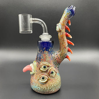 14mm Removable Downstem Rig detail view - premium glass art