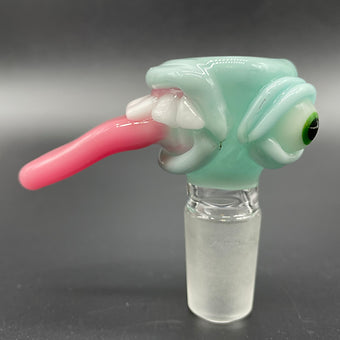 18mm Sea Mist Tongue Slide craftsmanship - artisan glass work