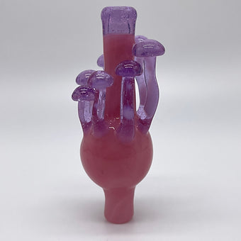 Pink Mushroom Carb Cap glass art - premium handcrafted piece