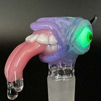 18mm Pink Slime Drooling Tongue Slide craftsmanship - artisan glass work
