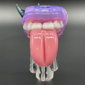 18mm Pink Slime Drooling Tongue Slide detail view - premium glass art