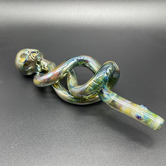 Death Eater Hand Pipe detail view - premium glass art