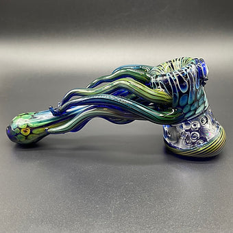 Tentacle Bubbler detail view - premium glass art