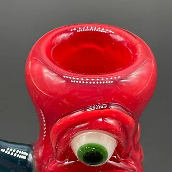 Hand-blown Red UV Reactive Chillum - Leviathan Glass original
